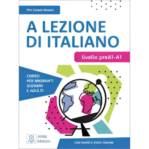 Kleurrijk A lezione di italiano B1 boek voorkant pre-A1 niveau